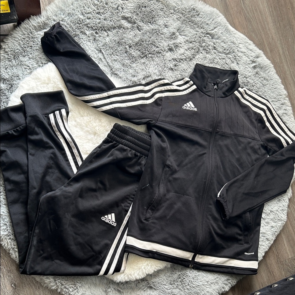 Adidas Kids Boys Black and White Track Suit